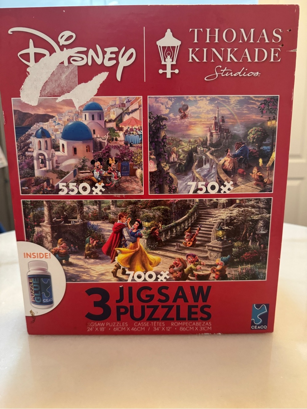 New Disney Thomas Kinkade 3 in 1 Puzzle Box